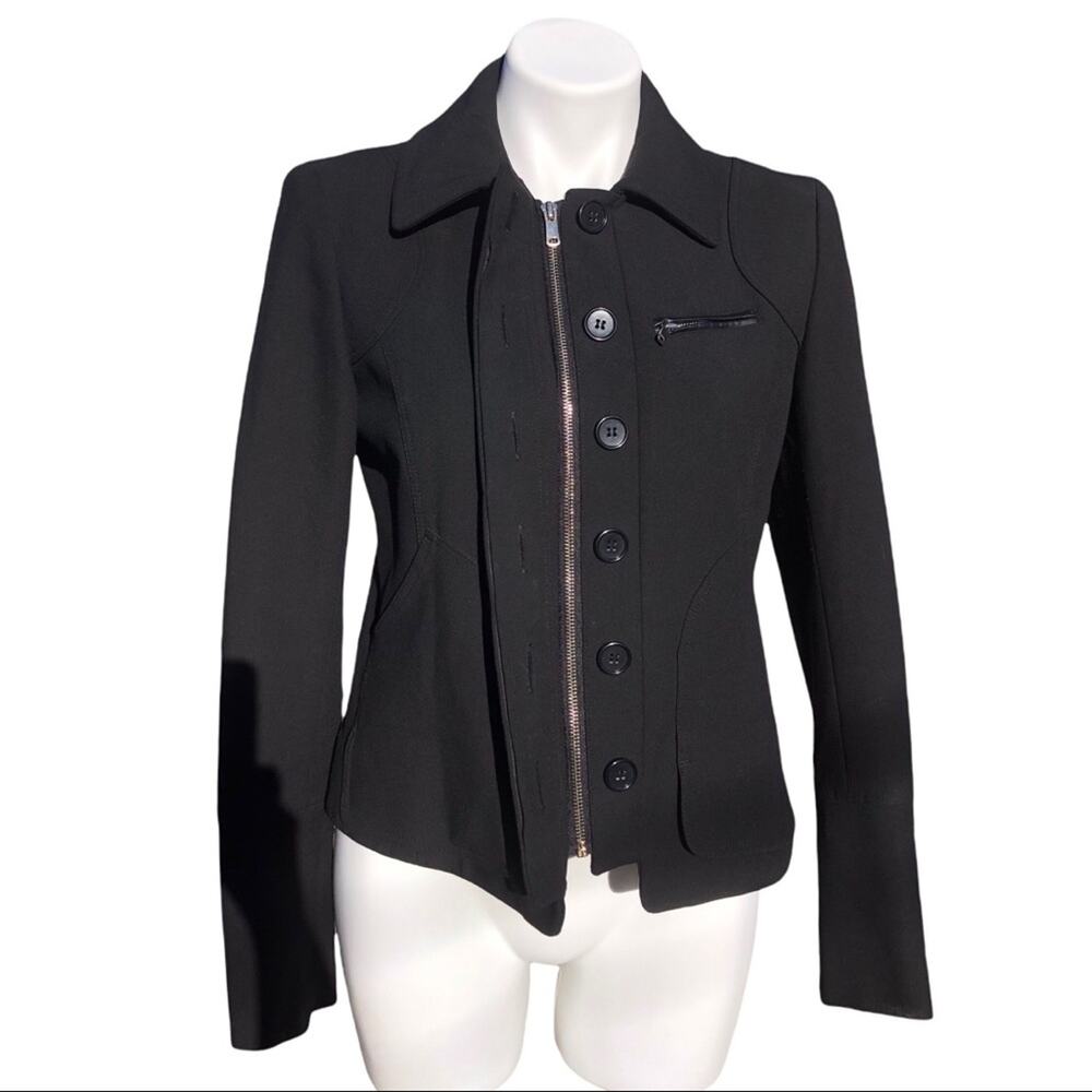 Ann Taylor Lined Jacket Zip & Button Closure Pock… - image 2